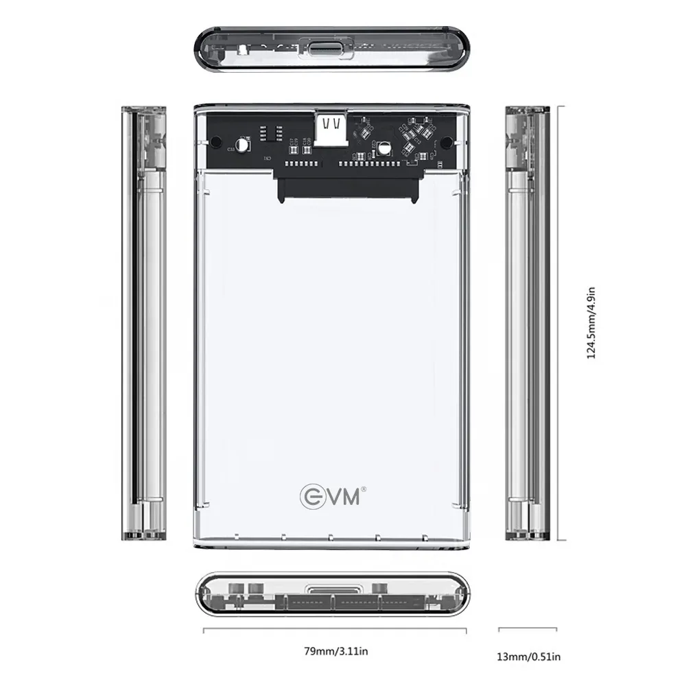 EVM SSD Casing 2.5 Inch Sata USB 3.1 Type-C (ESC-TP02) view 8